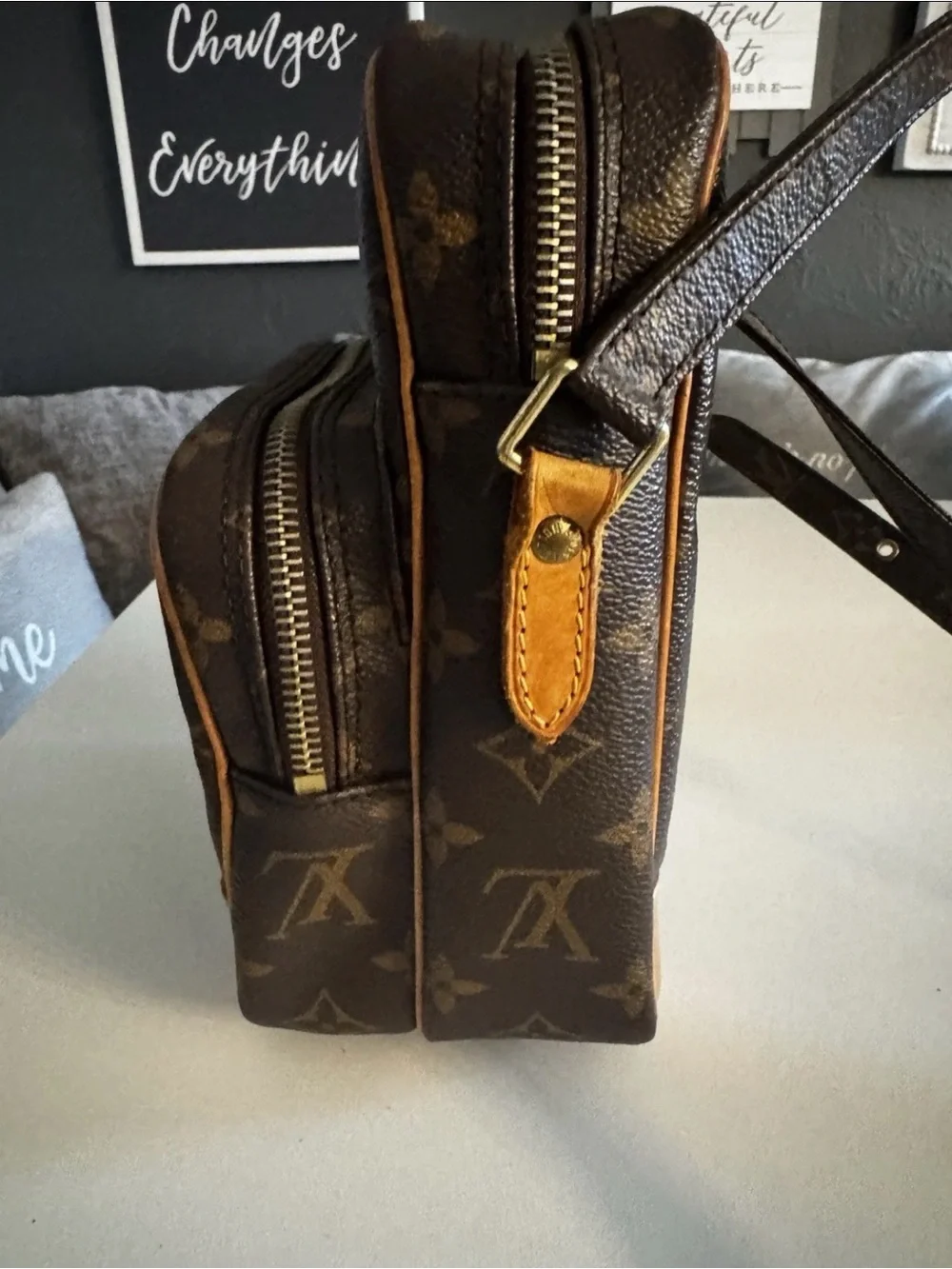 Louis Vuitton Amazone Crossbody Brown Canvas/Leather EXCELLENT CONDITION